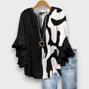 Sylvie | Blouse Fleurie Élégante à Col V