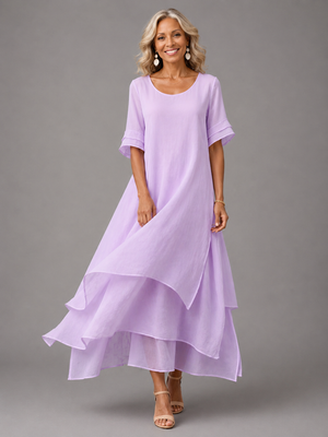 Fleur | Robe Longue Fluide à Volants