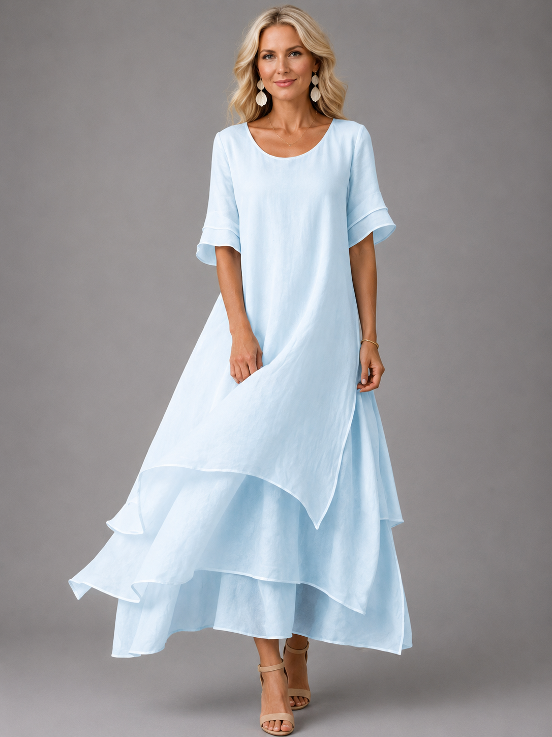 Fleur | Robe Longue Fluide à Volants