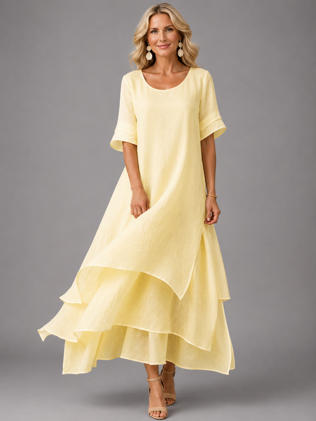 Fleur | Robe Longue Fluide à Volants