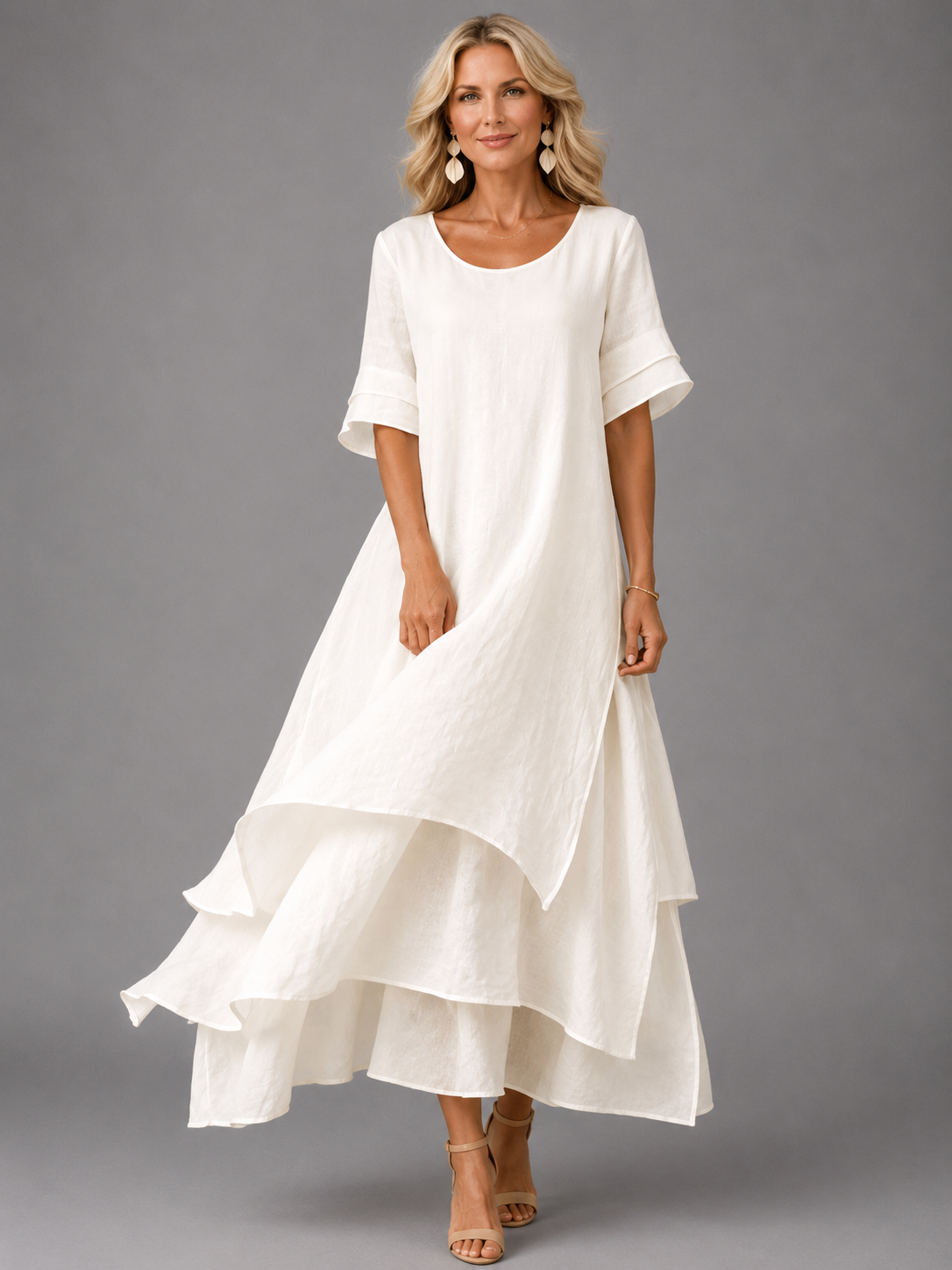 Fleur | Robe Longue Fluide à Volants