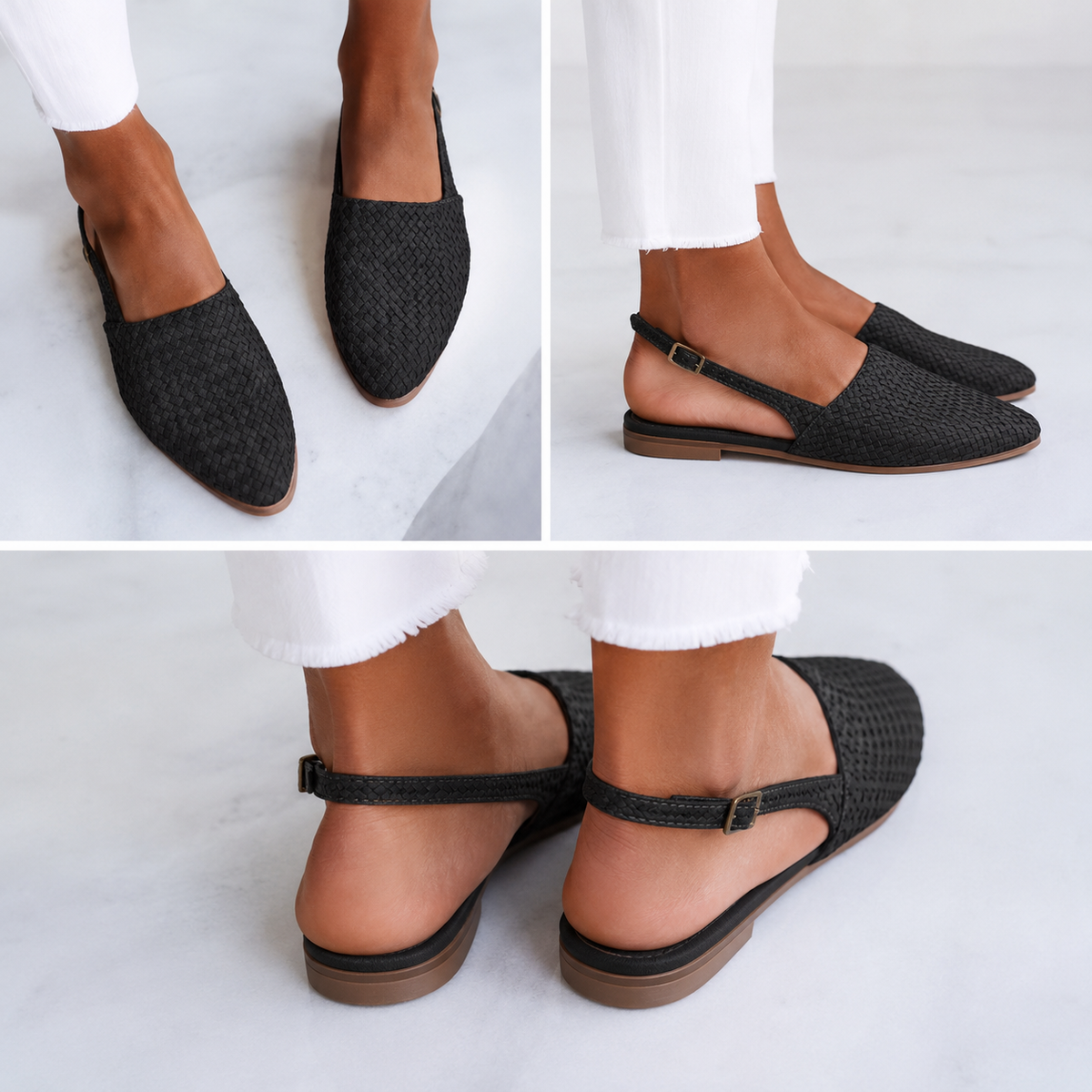 Estelle | Mocassins Tressés à Bride Arrière