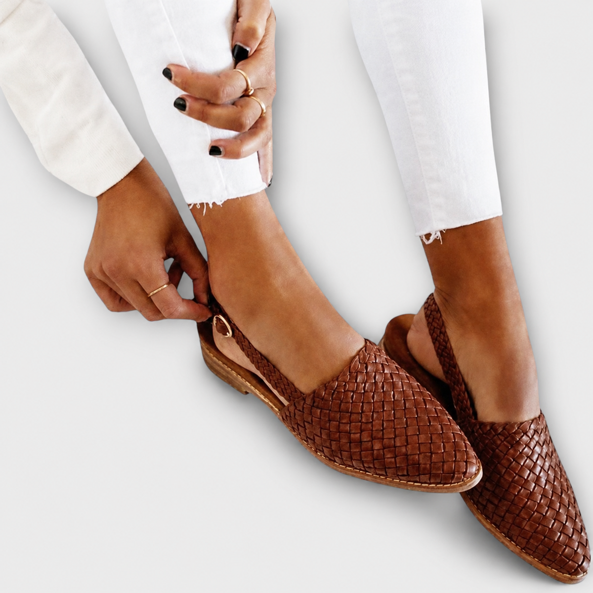 Estelle | Mocassins Tressés à Bride Arrière