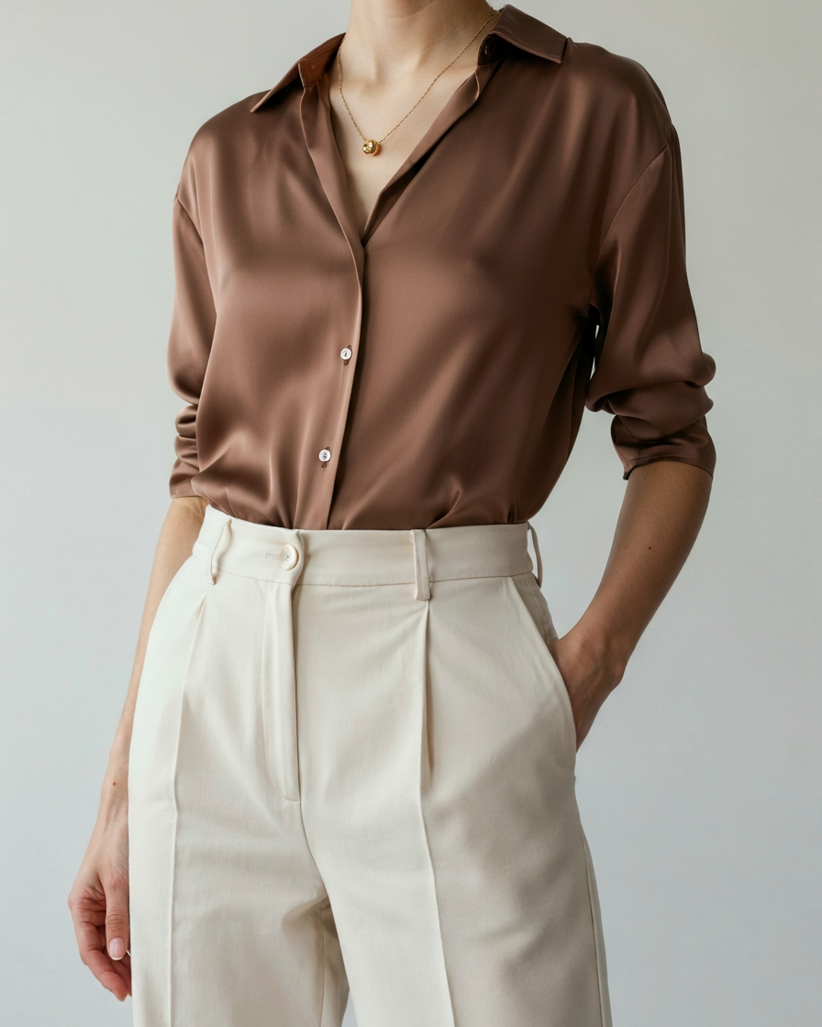 Améliane | Chemise Élégante en Satin pour Femme