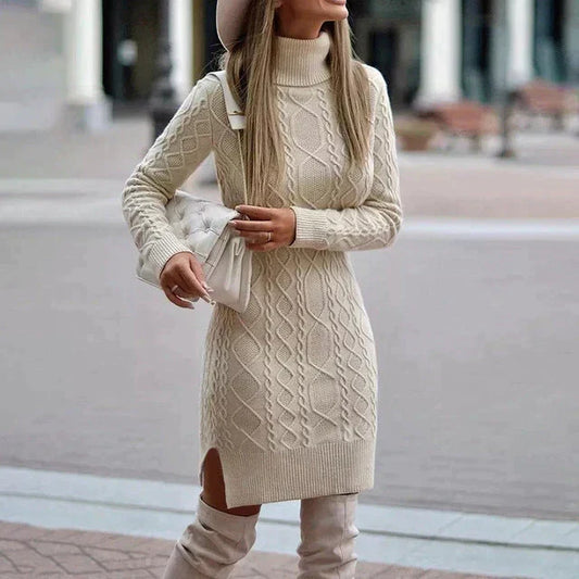 Léana | Robe Midi Hivernale en Maille