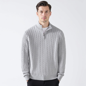 François | Pull Zippé en Maille Torsadée