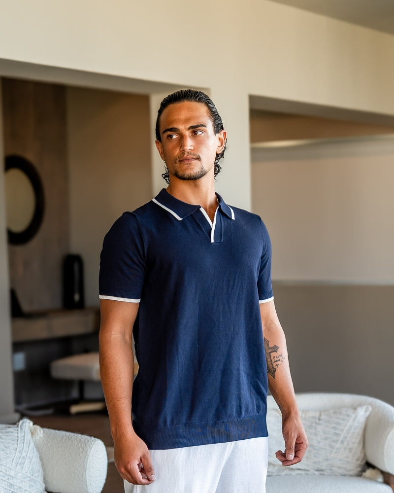 Lucien | Polo en maille à finitions contrastées