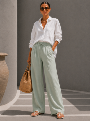 Hélène | Pantalon Large Élégant