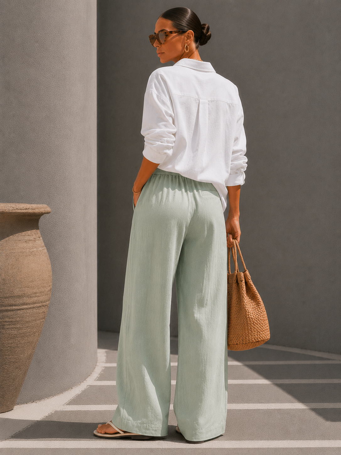 Hélène | Pantalon Large Élégant