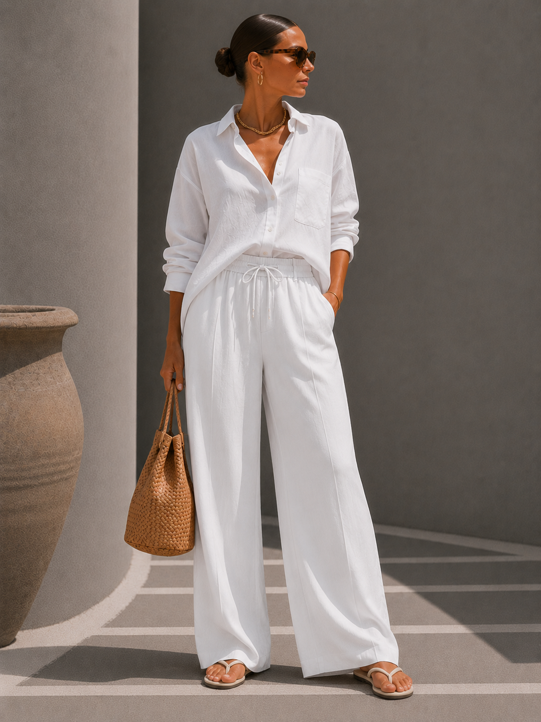 Hélène | Pantalon Large Élégant