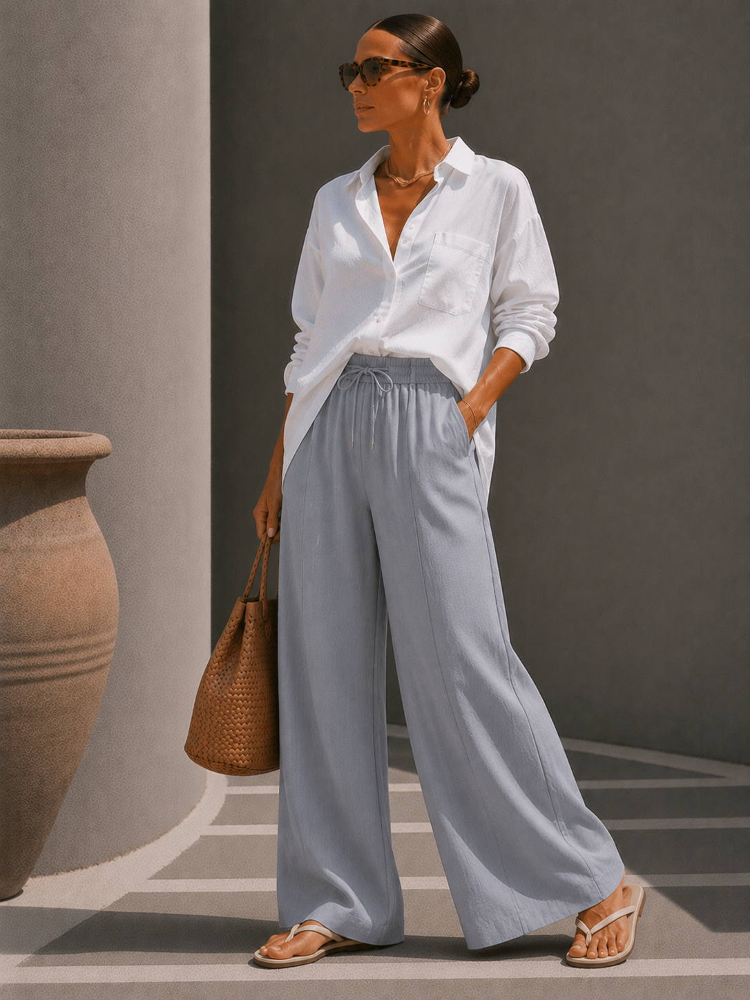 Hélène | Pantalon Large Élégant