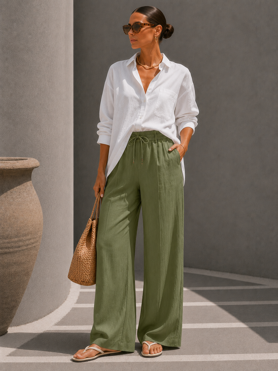 Hélène | Pantalon Large Élégant