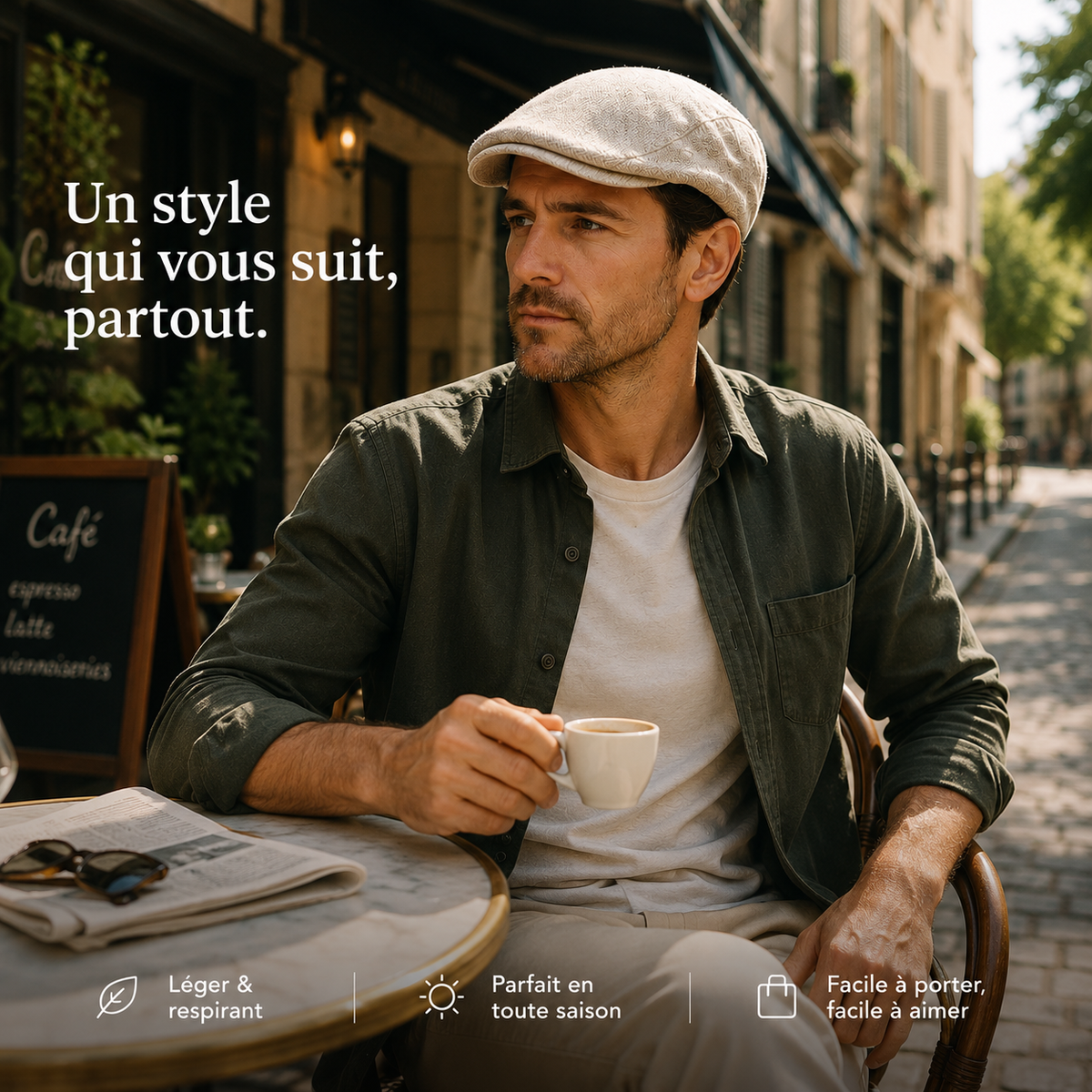 Gabriel | Béret Homme en Lin d’Été
