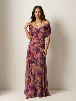 Béatrice | Robe Maxi de Soirée Plissée Élégante