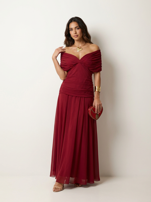 Béatrice | Robe Maxi de Soirée Plissée Élégante