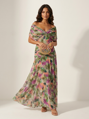 Béatrice | Robe Maxi de Soirée Plissée Élégante