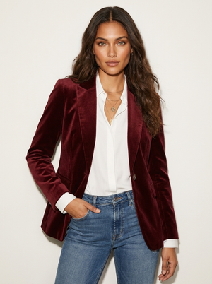 Florence | Blazer Élégant en Velours pour Femme