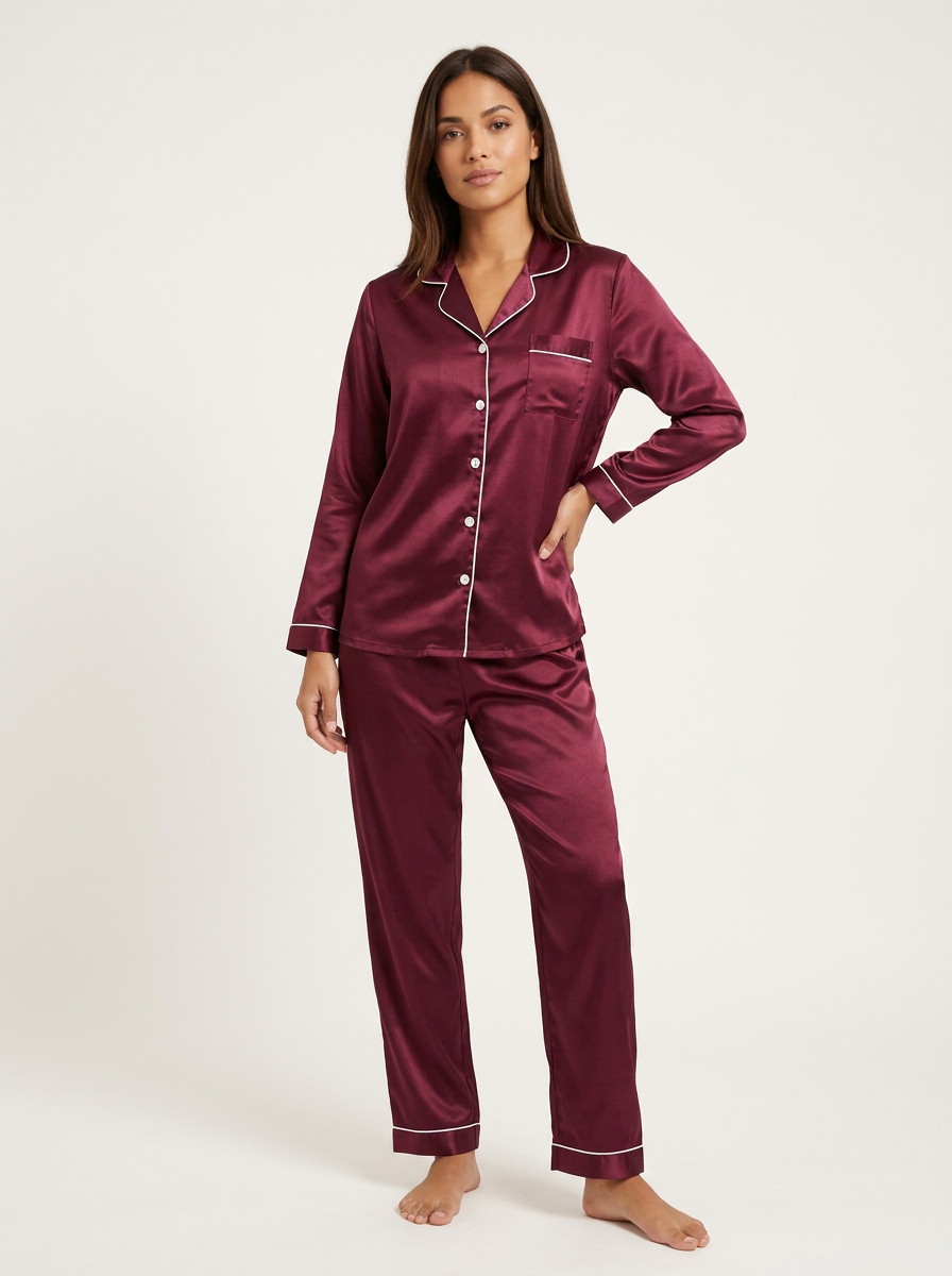 Alizée | Ensemble Pyjama Satiné Élégant pour Femme