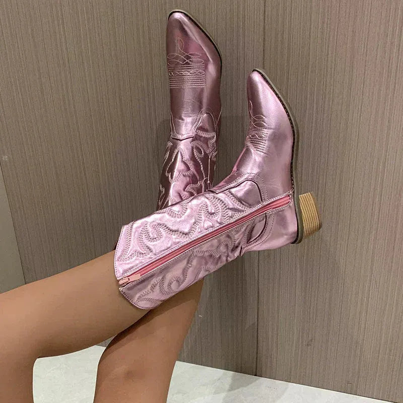 Madeleine | Bottes Western Métallisées pour Femme