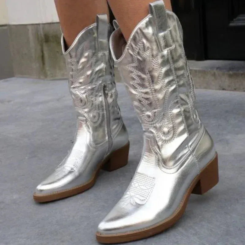 Madeleine | Bottes Western Métallisées pour Femme