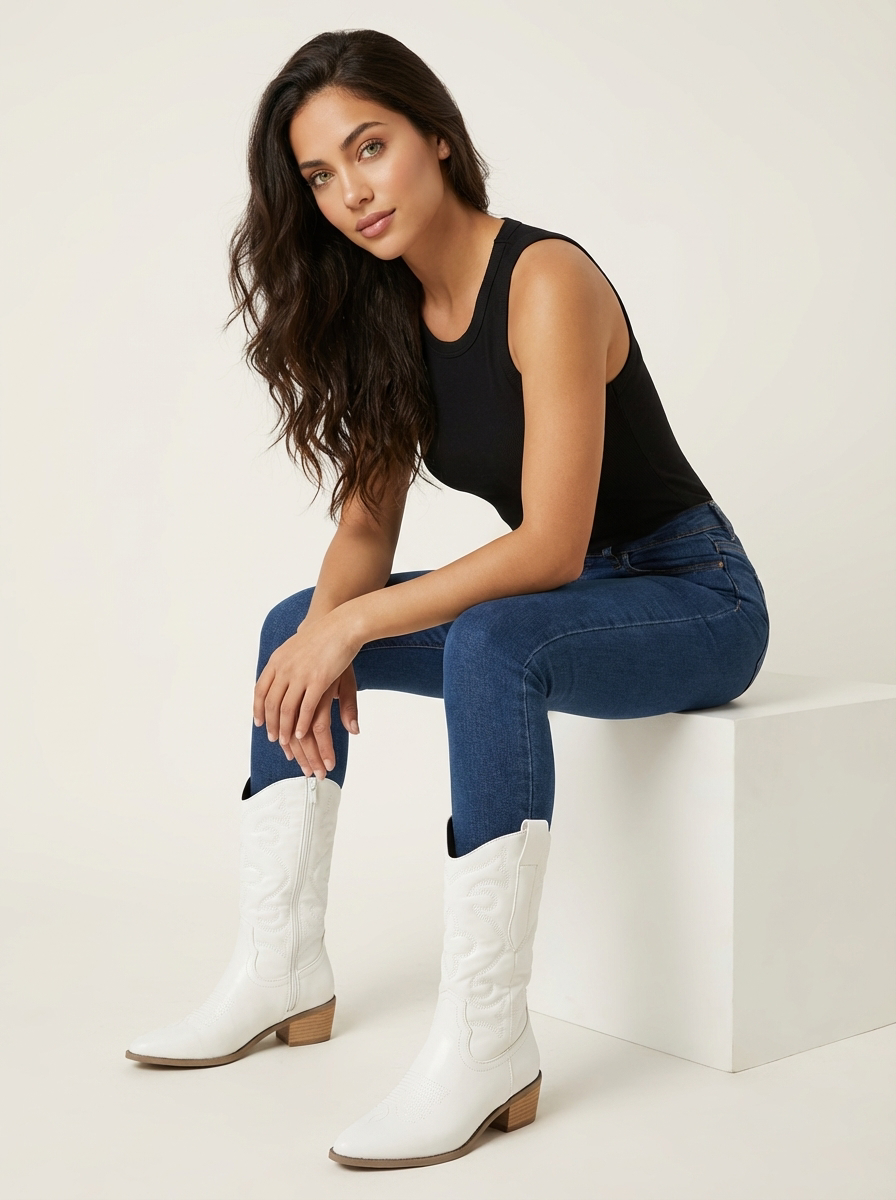 Madeleine | Bottes Western Métallisées pour Femme