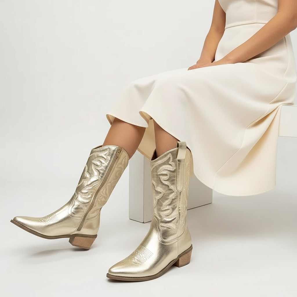 Madeleine | Bottes Western Métallisées pour Femme