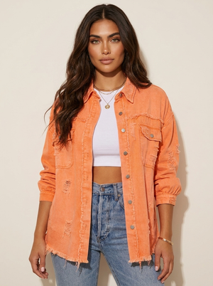 Nova | Veste Oversize en Denim Effet Usé