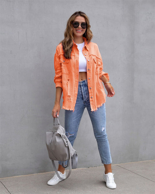 Nova | Veste Oversize en Denim Effet Usé