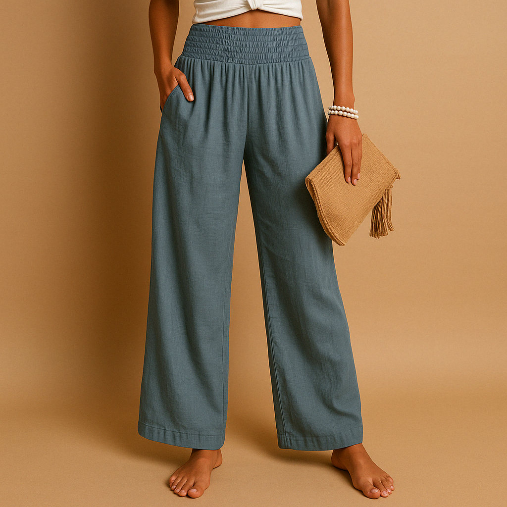 Amara | Pantalon fluide à taille smockée