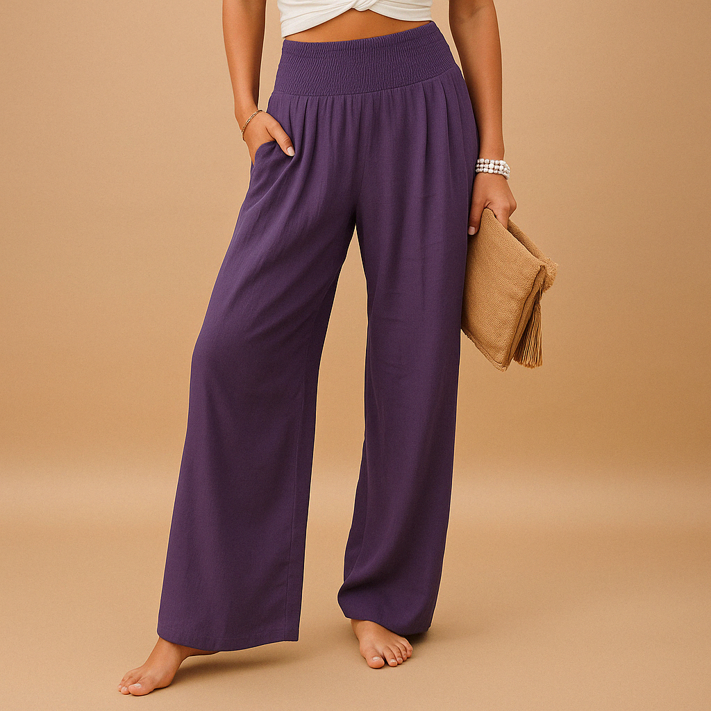 Amara | Pantalon fluide à taille smockée