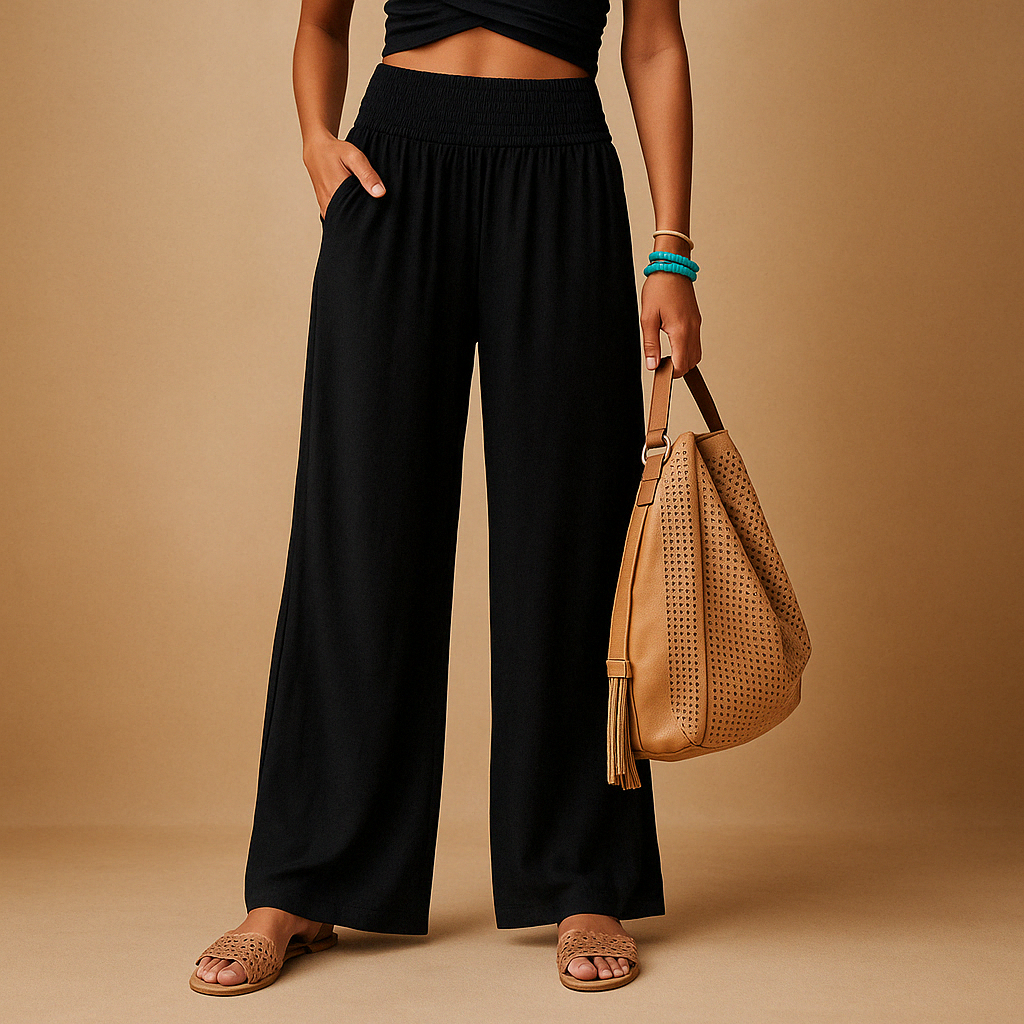 Amara | Pantalon fluide à taille smockée