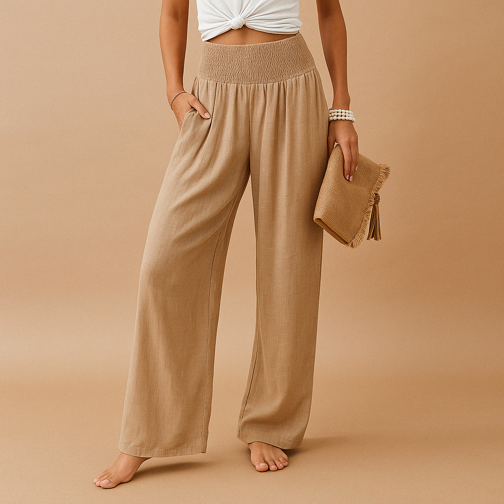 Amara | Pantalon fluide à taille smockée