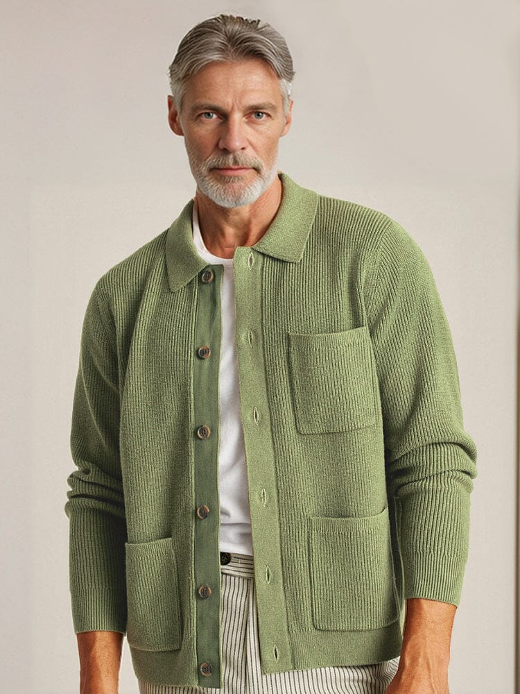 Pierre | Cardigan Confortable en Maille à Col Polo