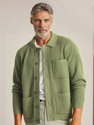 Pierre | Cardigan Confortable en Maille à Col Polo