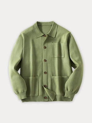 Pierre | Cardigan Confortable en Maille à Col Polo