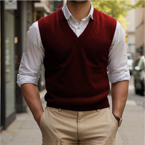 Elia | Pull sans manches vintage à col en V pour homme