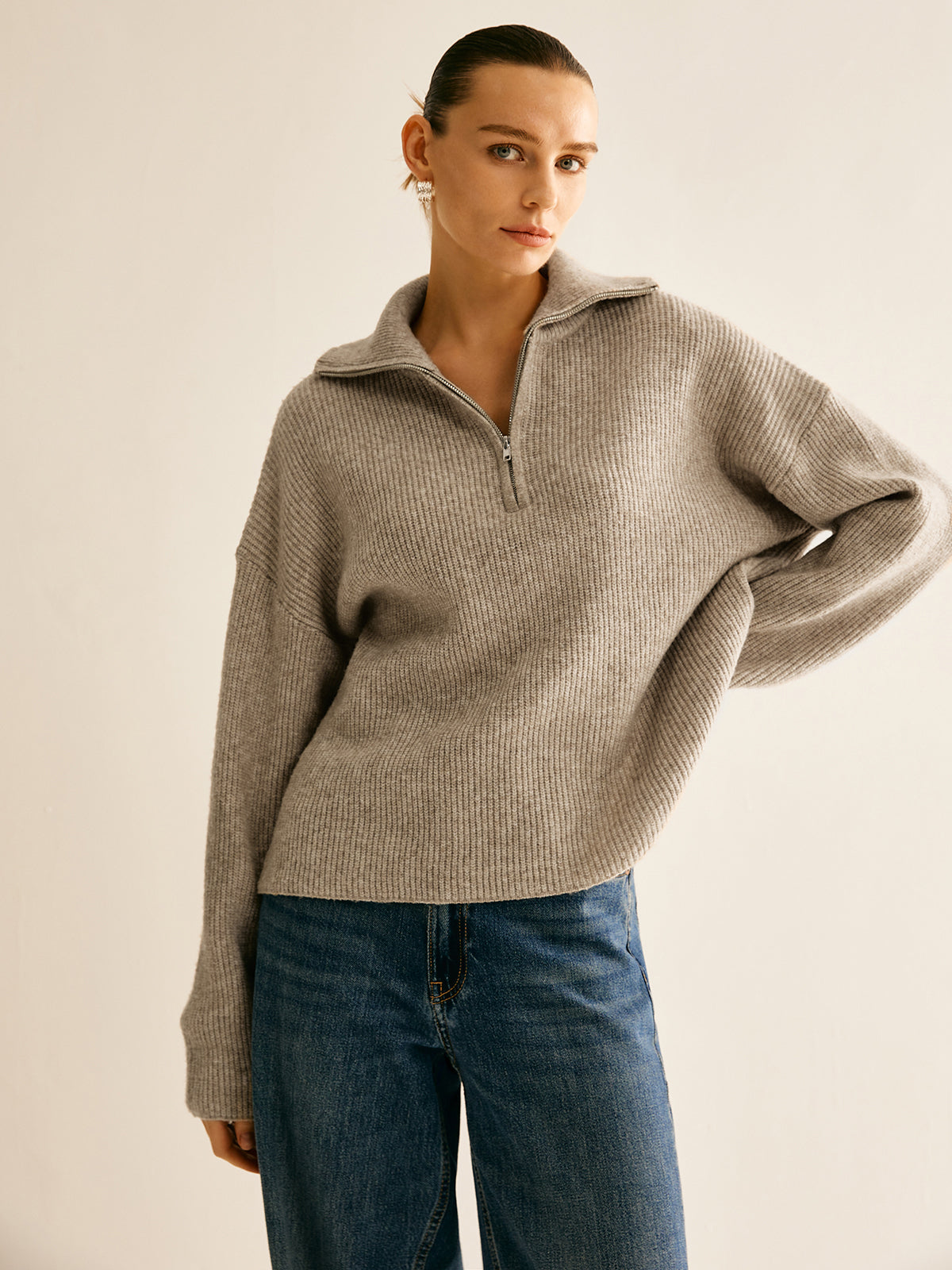 Louna | Pull Femme Zippé à Col Montant