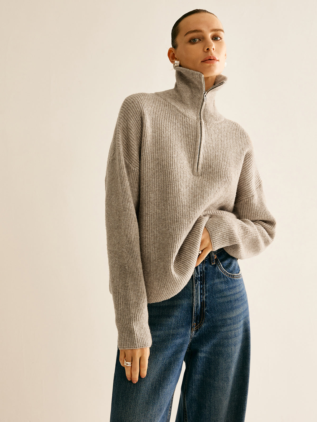 Louna | Pull Femme Zippé à Col Montant
