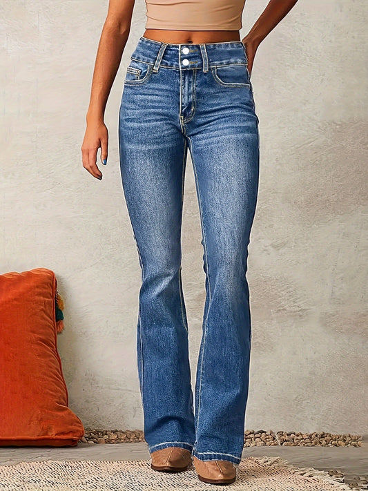 Louise | Jean Évasé Taille Haute Stretch