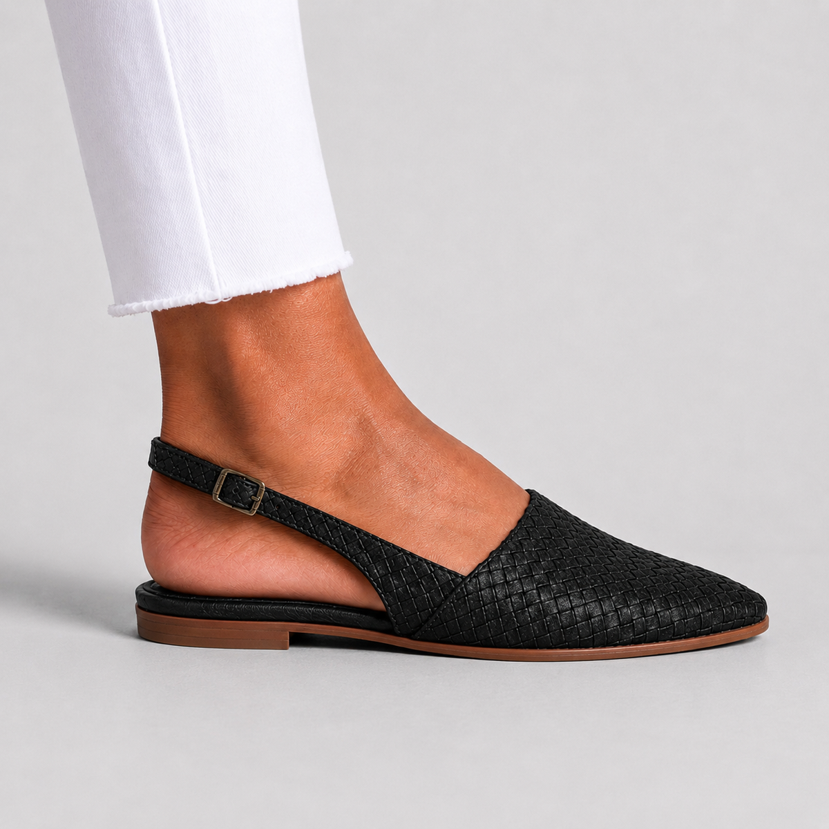 Estelle | Mocassins Tressés à Bride Arrière