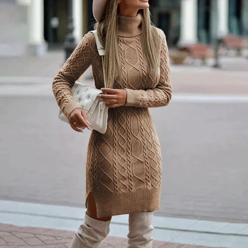 Léana | Robe Midi Hivernale en Maille