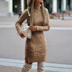 Léana | Robe Midi Hivernale en Maille