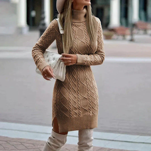 Léana | Robe Midi Hivernale en Maille
