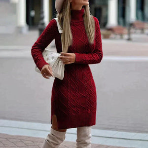 Léana | Robe Midi Hivernale en Maille