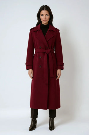 Isabelle | Trench-Coat Long en Laine avec Ceinture