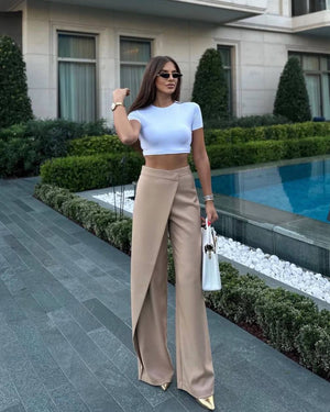 Camélia | Pantalon Large Élégant