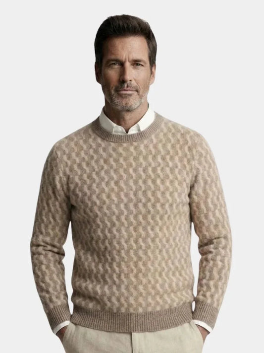 Aymeric | Pull 100 % laine à motif géométrique