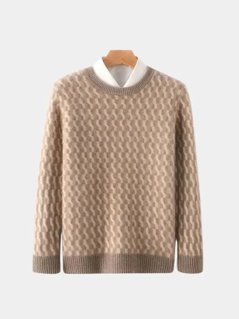 Aymeric | Pull 100 % laine à motif géométrique