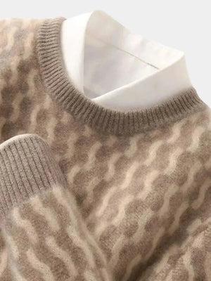 Aymeric | Pull 100 % laine à motif géométrique