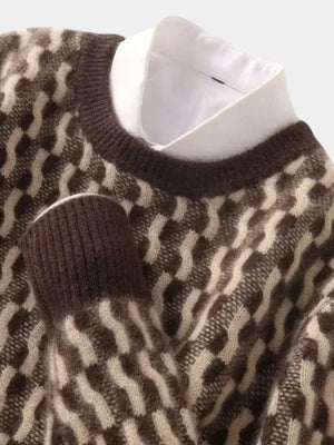Aymeric | Pull 100 % laine à motif géométrique